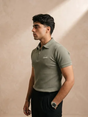 men's sage green polo