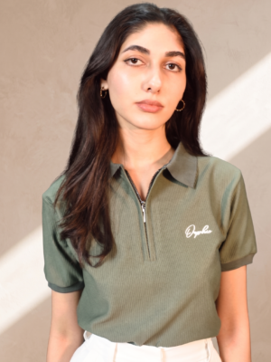 Women's sage green polo